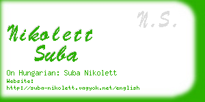 nikolett suba business card